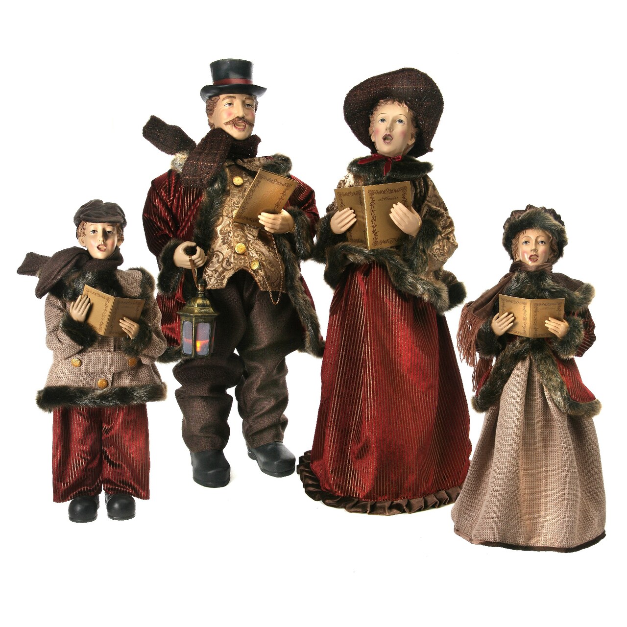 Contemporary Home Living Set of 4 Family Carolers Christmas Figures 35"
